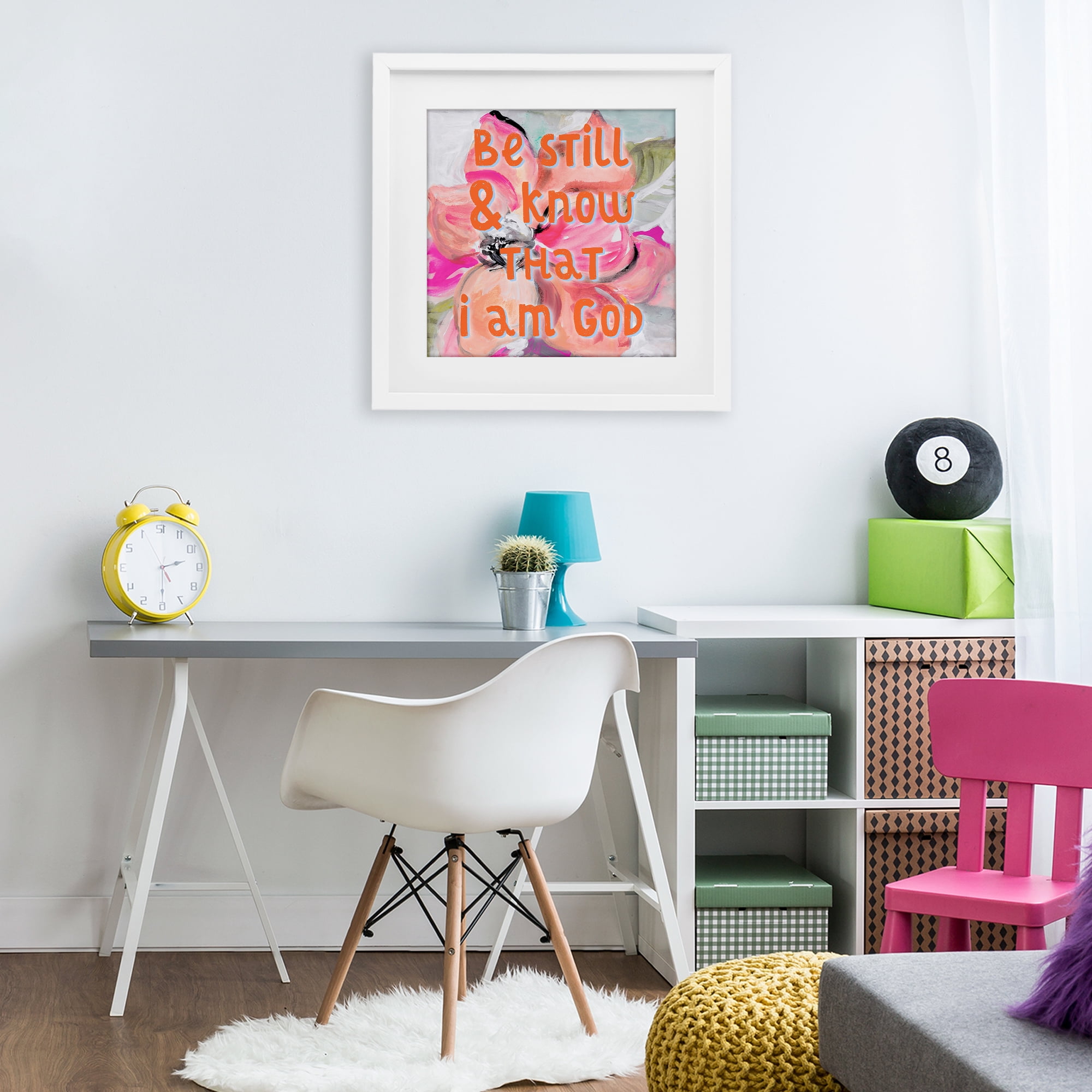 Stupell Industries Bright Be Still Scripture White Framed Print Under Glass, design by Lanie Loreth