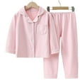 thumbnail image 3 of Hessimy Boys Cotton Long Sleeve Pajamas Toddler Kids Sleepwear Clothes Long sleeve Sets Toddler Girl Boy pajama sets shorts(Light Pink,7-8 Years), 3 of 3