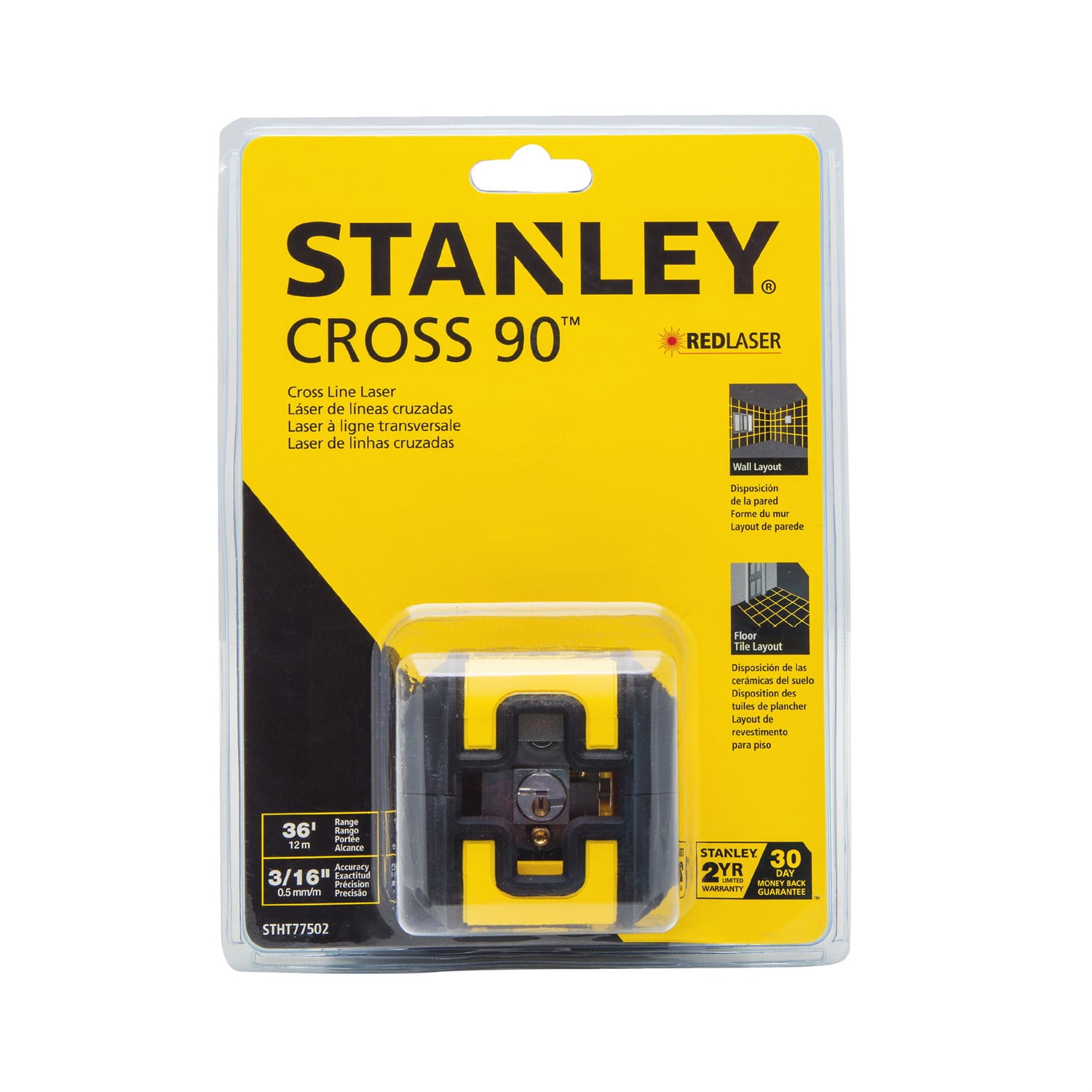 STANLEY Cross90 Self Leveling Cross Line Laser Level/Plumb