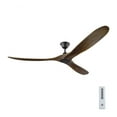 thumbnail image 6 of 3 Blade Ceiling Fan with Handheld Control in Contemporary Style 70 inches Wide By 11.7 inches High-Brushed Steel Finish-Koa Blade Color Bailey Street, 6 of 10