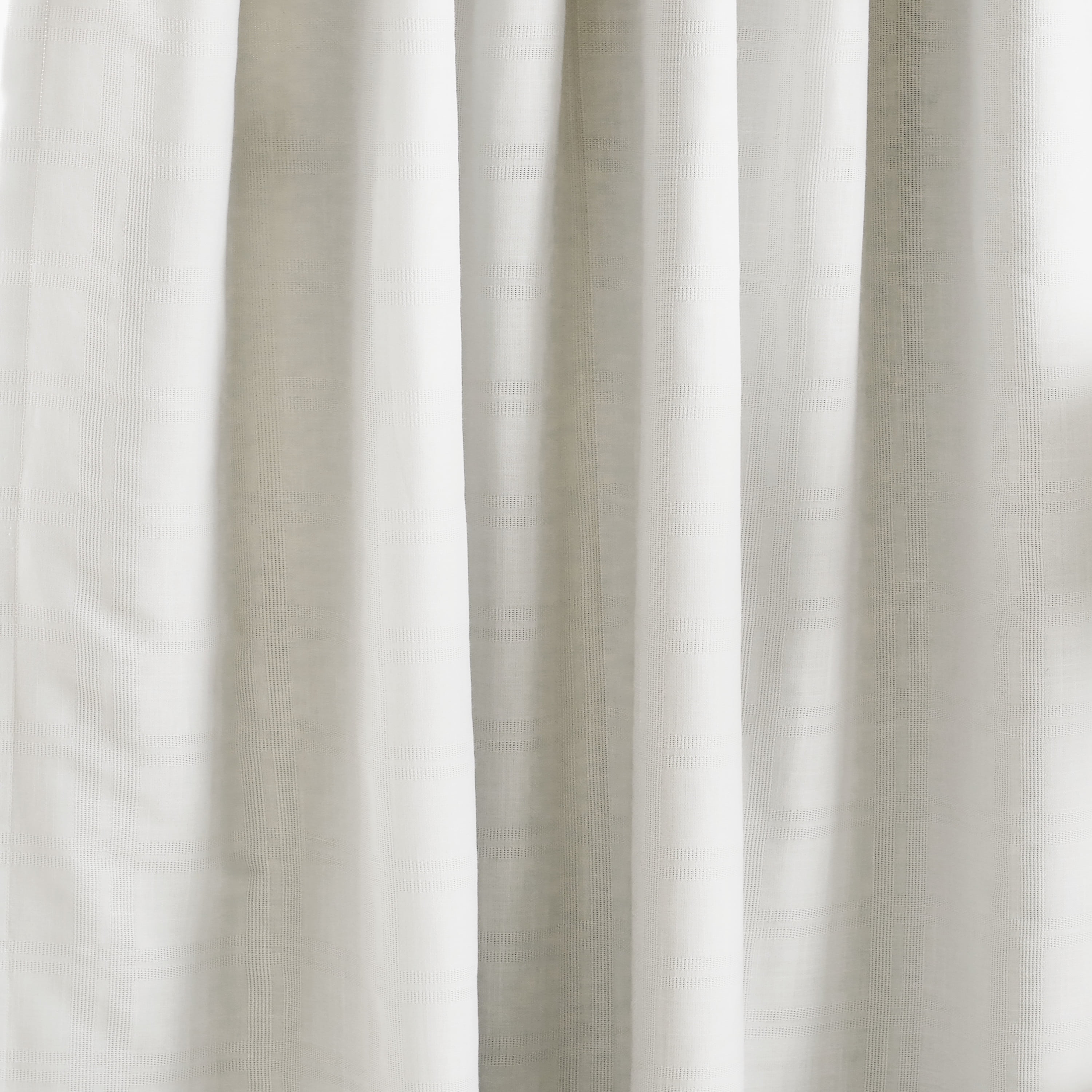Martha Stewart Bedford Woven Plaid Curtain Panel Pair, Cloud, Back Tab, Blackout, Indoor, Lined, Adult, 2 Piece Set, 50" x 95"