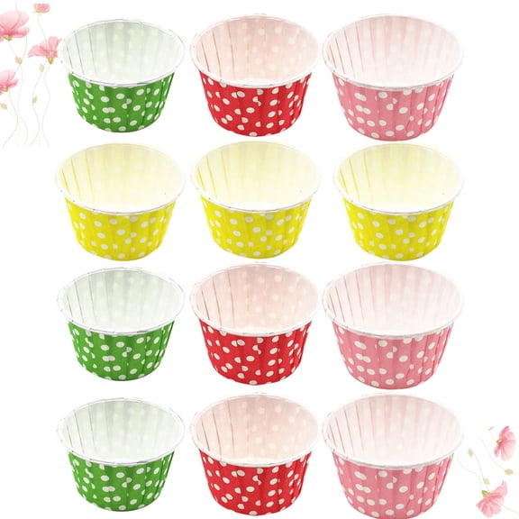 GOOHOCHY Assorted Color Disposable Paper Cake Cups for Dessert Use 100 Count Biodegradable LeakResistant