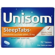Unisom Doxylamine Succinate Tablets 25mg Nighttime Sleep-Aid, 32 ct, 3 Pack