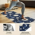 thumbnail image 4 of Dark Blue Sun Moon Star Pattern Hot Yoga Mat Towel Non Slip for Hot Yoga - Quick-Drying Yoga Mat Cover with 4 Corner Pockets with Travel Bag - Hot Yoga Towel Non Slip 70"x26", 4 of 6