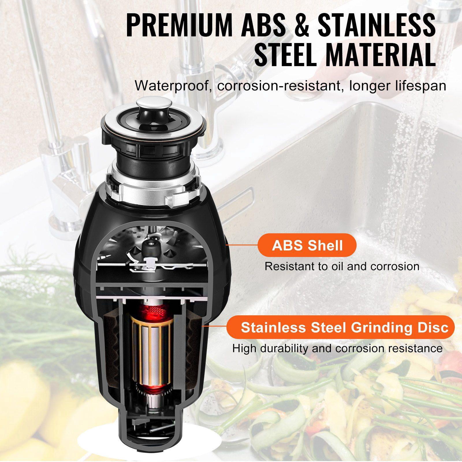 3/4 HP 3250 RPM Continuous Feed Garbage Disposal Food Waste Disposer with EZ Connect Grinding System Sound Reduction Power Cord and Splash Guard