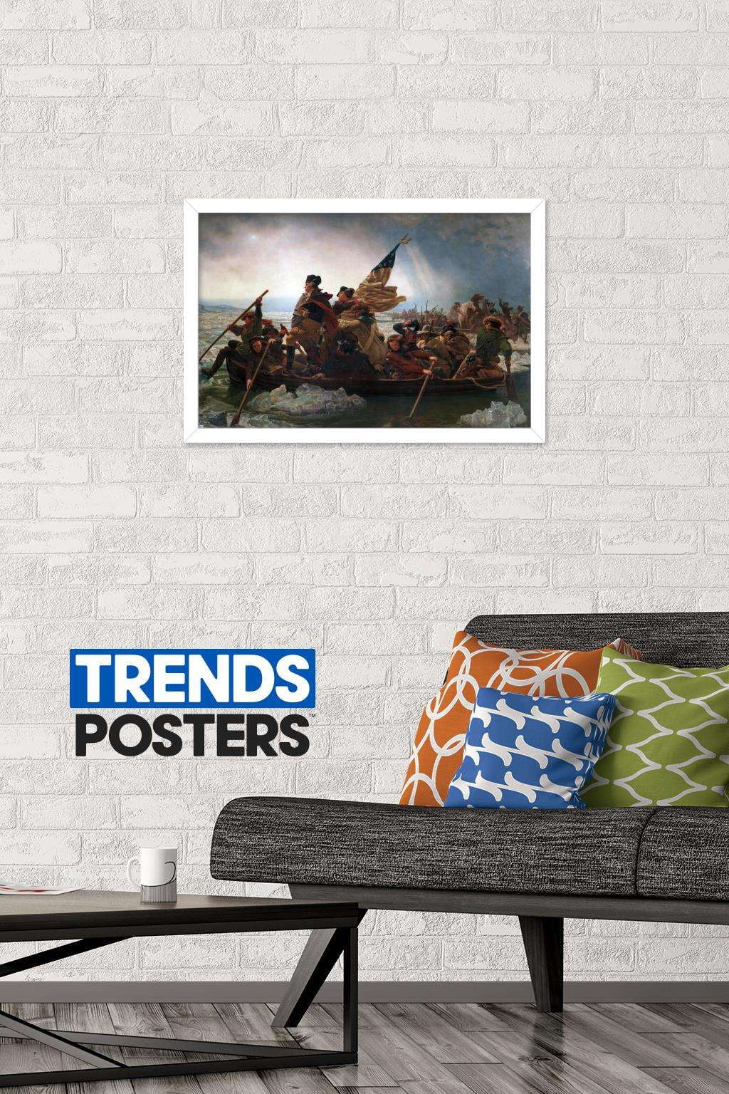 Washington Crossing the Delaware Wall Poster, 14.725" x 22.375", Framed