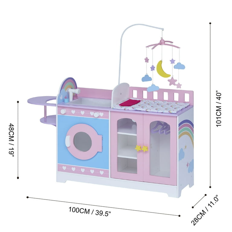 Teamson Kids Wooden Baby Doll Nursery 6-in-1 Changing Station