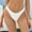 White, variant on Women's High Waist Swim Bottoms Retro Full Coverage Bikini Briefs Comfortable Tankini Swimsuit for Beach Pool