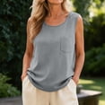thumbnail image 6 of SwiftWear Women's Cotton Linen Pocket Tank Top, Crew Neck Sleeveless Basic Relaxed Fit Summer & Casual Everyday Top​, 6 of 6