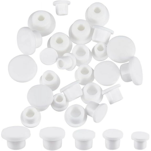 30Pcs 5 Sizes Silicone Hole Plug Waterproof Replacement Rubber Tube Plug Bottle Stopper 9.5-15mm Inner Diameter Soft Flexible Reusable End Covers for Bottles Pipes Flower Pots for diy making