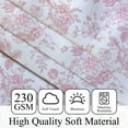 thumbnail image 3 of Mizhona Pink Blackout Curtains for Bedroom,Rustic Flower Leaves Printed Room Darkening Curtains Set of 2,42"x108", 3 of 5