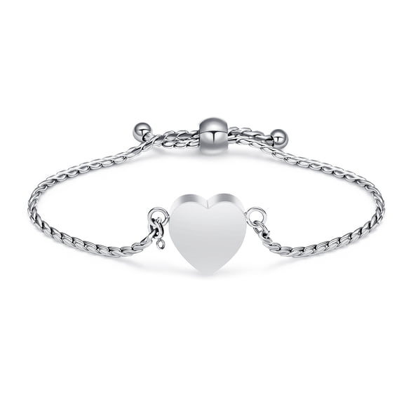 Heart Urn Bracelet for Ashes for Women Men Stainless Steel Cremation Jewelry Keepsake Holder Memorial Ash Bracelet for Loved One