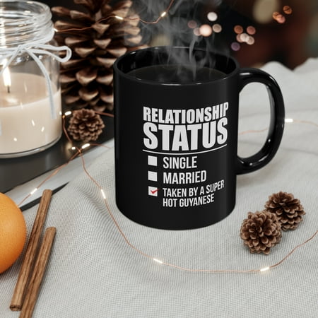 

Relationship status taken by hot Guyanese 11oz Black Ceramic Mug Guyana