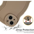 thumbnail image 3 of for iPhone 14 Case 6.1 Inch Curly Wave Frame Phone Case Cute Design Color Aesthetic Phone Case Soft TPU Shockproof Protective Bumper Case Cover for Girls, Khaki, 3 of 7
