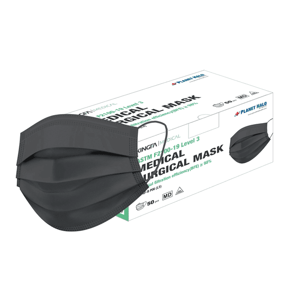 Kingfa KN95 Face Mask, 3 Ply, 50 count, Black