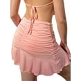 thumbnail image 3 of Okbabeha Female Solid Color High Waist Pleated Skirt Ruffled Short Dress, 3 of 5