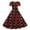Red, variant on Women’s Christmas Swing Dress, Short Sleeve Retro Print 1950s Party Dress, Festive Holiday Outfit for Celebrations