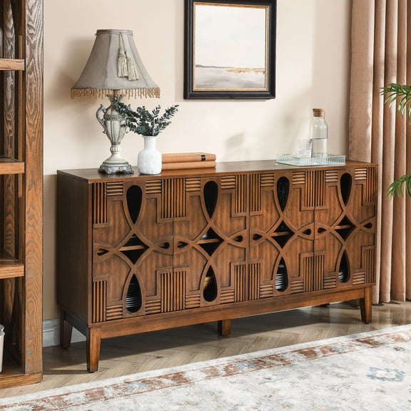 60.5" Storage Cabinet with Spacious Interior / Adjustable Shelves for Customized Storage