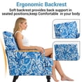 thumbnail image 5 of Paproos Upholstered Accent Chair Set of 2, Vintage Arm Chair with Blue and White Porcelain Print Linen Fabric and Nailhead Trim, Comfy Reading Chair, Armchair for Living Room, Bedroom, Blue#2, 5 of 11