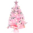 thumbnail image 1 of Árbol de Navidad Migaven de 60 cm con luces y adornos de PVC rosa, 1 of 8