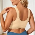 thumbnail image 4 of HNMKIU Plus Size Wirefree Bra Fashion Lace Front Closure Backless Racerback Seamless Comfort Full Coverage Daily Wear Beige - 90E, 4 of 8
