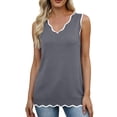 thumbnail image 2 of Women's Solid V-Neck Sleeveless Knit Sweater Tank Top Casual Layering Summer Top, 2 of 8