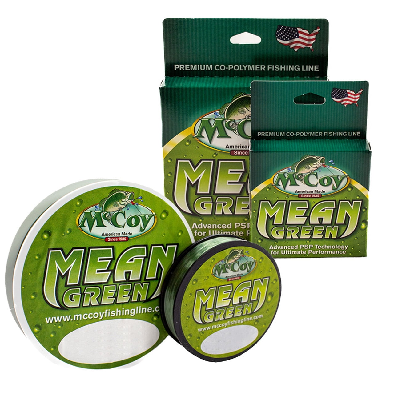 McCoy Mean Green Premium CoPolymer Monofilament Fishing Line (30lb Test (.023" Dia) - 3000 Yards)