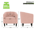 thumbnail image 2 of Magshion Barrel Accent Chair, Sherpa Fabric Upholstered Single Sofa Chair with Padded Armrest, for Living Room Office Bedroom, Soft Pink, 2 of 11