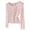 Pink, variant on Womens Floral Lace Sheer Mesh Cropped Cardigan Long Sleeve Open Front Light Casual Tops For Summer Beach Daily Layering Wear