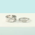 thumbnail image 3 of 2pcs Lotus Couple Set Promise Ring Engagement Wedding Party Matching Adjustable Lover Ring, 3 of 5