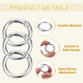 thumbnail image 3 of Uxcell 16 Pcs Anillos de resorte metálicos, 1"/26mm Clips para llaveros y manualidades, plateado-blanco, 3 of 6