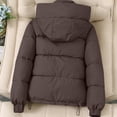 thumbnail image 5 of Stichou Puffer Jacket for Women Casual Zipper Padded Keep Warm Cold Protection Long Sleeve Parkas Winter Clothing Coffee XL, 5 of 5
