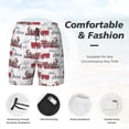 thumbnail image 2 of Kdxio Retro Train Print Men's Swim Trunks with Compression Liner 7 Inch Inseam Quick Dry Swim Shorts, 2 of 5