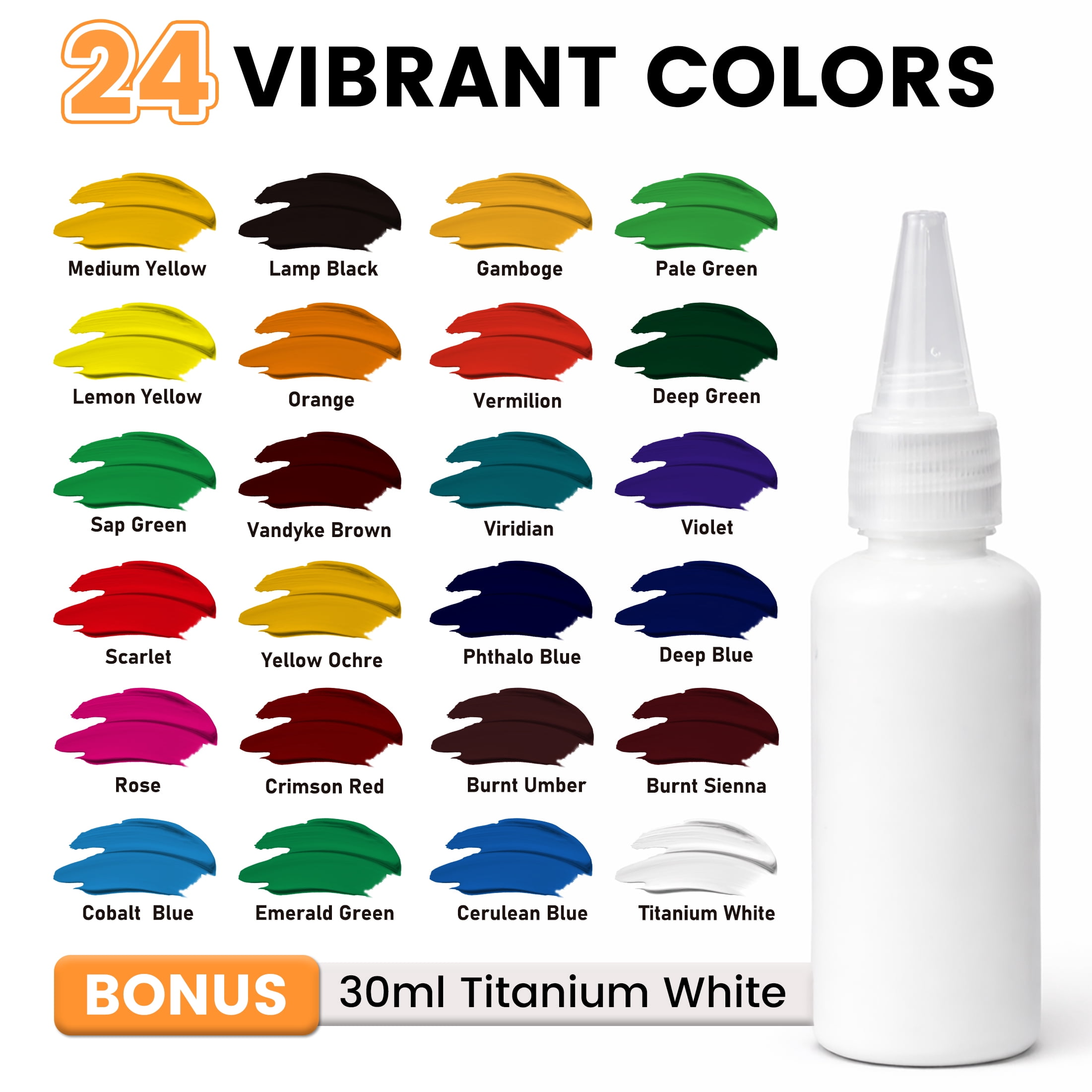 MISUMISO Acrylic Paint Kit for Beginners, 24 Colors Art Set with Canvas, Brushes & Easel