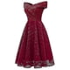 thumbnail image 2 of Vintage Lace Evening Party Dress Women Slash Neck Sleeveless Midi Dress Ladies Elegant Dresses, 2 of 5