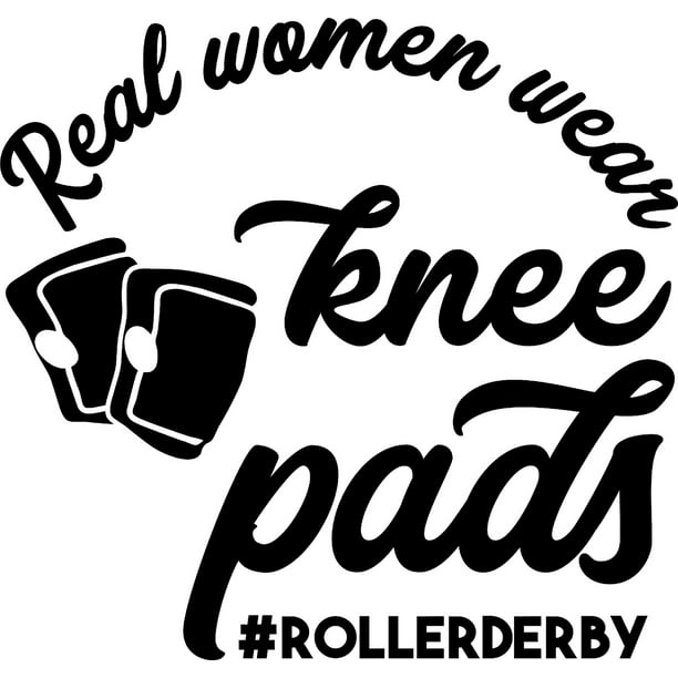 Real Women Wear Knee Pads Roller Derby Sports Funny Wall Decals for Walls Peel and Stick wall art murals Black Medium 18 Inch Real Women Wear Knee Pads Roller Derby Sports Funny Wall Decals for Walls Peel and Stick wall art murals Black Medium 18 Inch