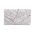 thumbnail image 4 of Elegant Satin Evening Clutch with Lace Overlay Minimalist Handbag for formal Occasions Parties, 4 of 4