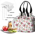 thumbnail image 4 of Pioneer Flower Floral Print Pattern Drawstring Lunch Bag Women - Drawstring Lunch Bag Insulated for Work Office - Stain-Resistant Large Lunchbags for Women with Multi-Pockets, 4 of 6
