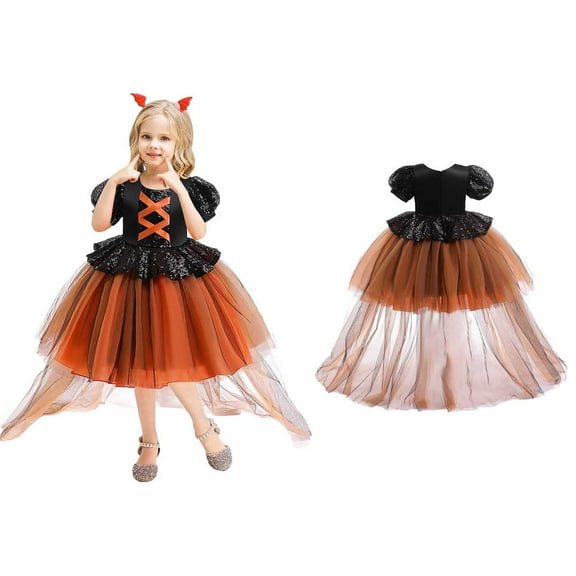 Witch Outfit Tutu Dress Cosplay Party Clothes Halloween Outfits for Kids Girls 4-5 Years Halloween Outfits Dress Up