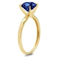 thumbnail image 4 of 1 ct Round Cut Simulated Tanzanite Solitaire 14K Yellow Gold Womens Engagement Ring, 4 of 5