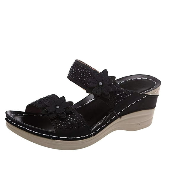 Women Ripple Sandals Platform Wedge Sandals Fashion Versatile Braided Buckle Breathable Wedge Sandals