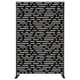 thumbnail image 6 of Kozyard Metal Privacy Screen 74" H x 47.2" W Decorative Outdoor Divider with Stand Panels Freestanding Screen Set for Deck Patio Balcony Garden Outdoor&Indoor (Black/Dotted Line), 6 of 7