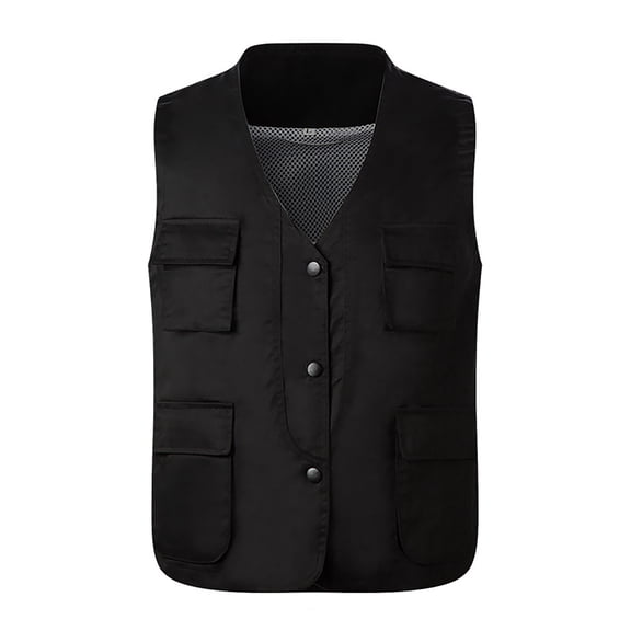 Krdevn Mens Summer Vintage Tooling Vest Sleeveless Vest Outside Wear Folded Vest Jacket,Tank Tops Men,4XL