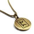 thumbnail image 1 of Stainless Steel Elder Futhark Perdhro Rune Round Medallion Pendant Necklace, 1 of 3