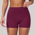 thumbnail image 5 of idosla Women's Biker Shorts 2.5" No Front Seam High Waist Hidden Scrunch Workout Gym Yoga Running Shorts (Wine, XL), 5 of 8