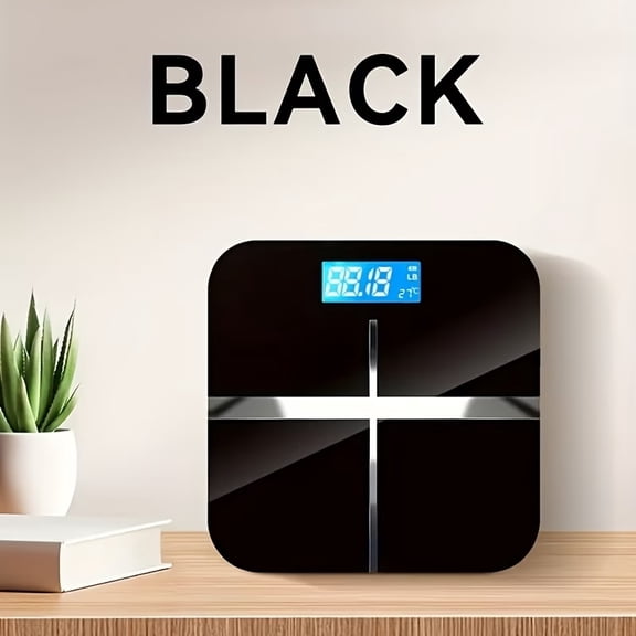 Digital Weight Scale with LED Backlit and Temperature Display Large Clear Numbers White No Battery Included