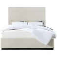 thumbnail image 5 of Maklaine Contemporary Rich Beige Linen Textured Fabric King Bed, 5 of 10