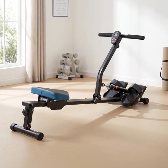 Máquina Remadora Hidráulica Plegable 12 Niveles Monitor Digital Fitness Musculación Casa Gym