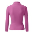 thumbnail image 5 of TrdSipl Women Turtleneck Shirts Casual Long Sleeve Pullover Sweater Warm Mock Neck Knitted T-Shirt 2025 Winter Slim Fit Basic Top Hot Pink XL, 5 of 6