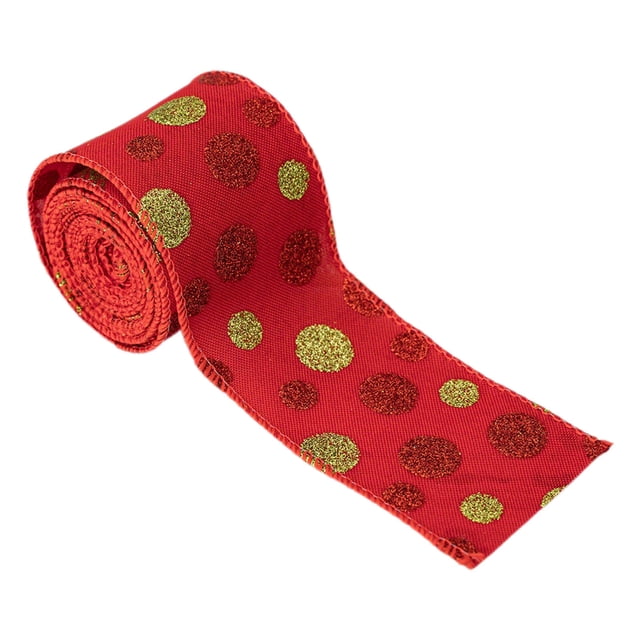 WLOELOEW Style C Christmas Polka Dot Webbing Ribbon 6.3Cm Width 4.55M Length For Gift Wrapping Bow Decoration Webbing C
